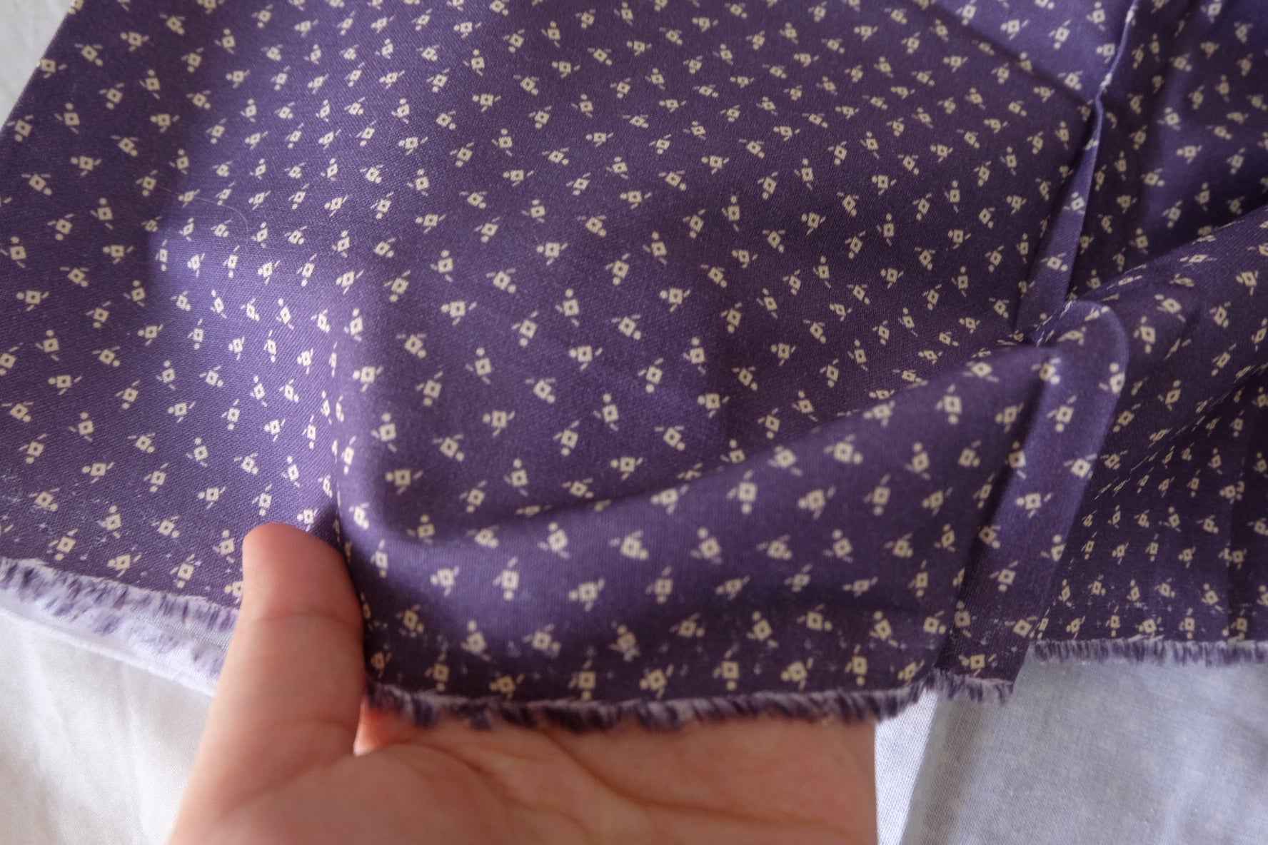 Deep Purple Tiny Geometric Cotton Fabric – 1.6 yd