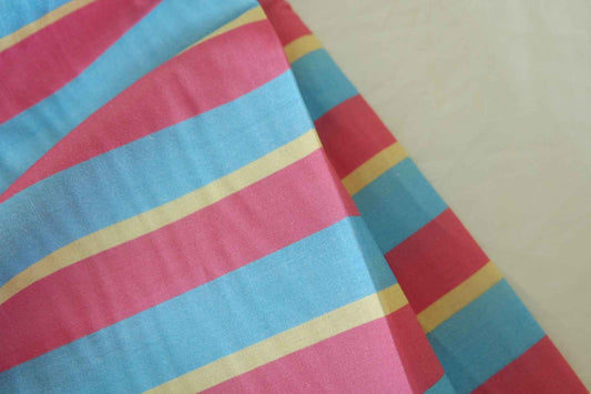 Candy Coast Striped Lightweight Cotton Fabric, 2.19 Yards