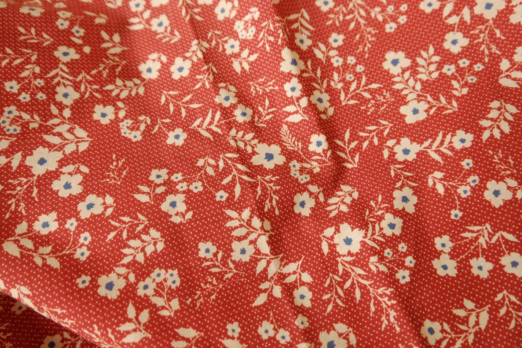 Rust Floral 60s Cotton Poplin, 1.64 Yards