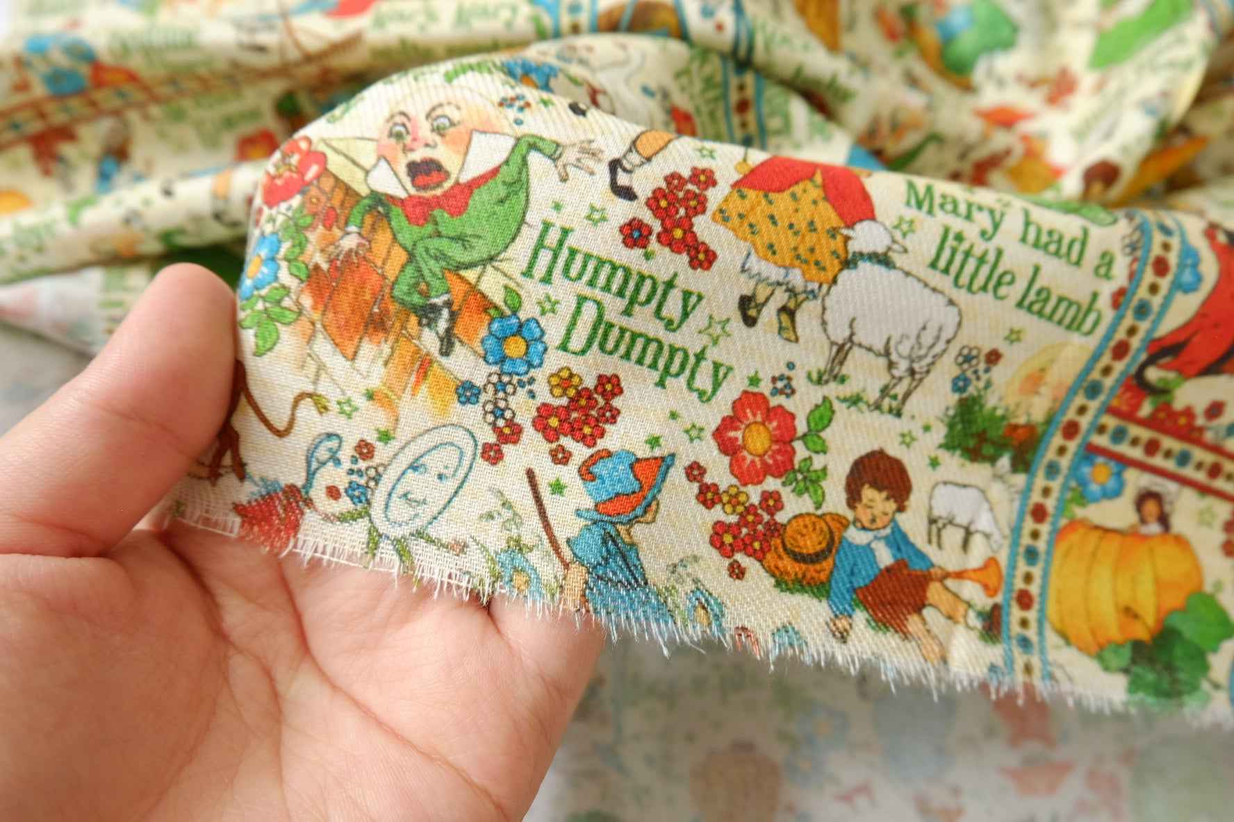 Nursery Rhyme Print Soft Cotton Twill — 2.19 yd Piece