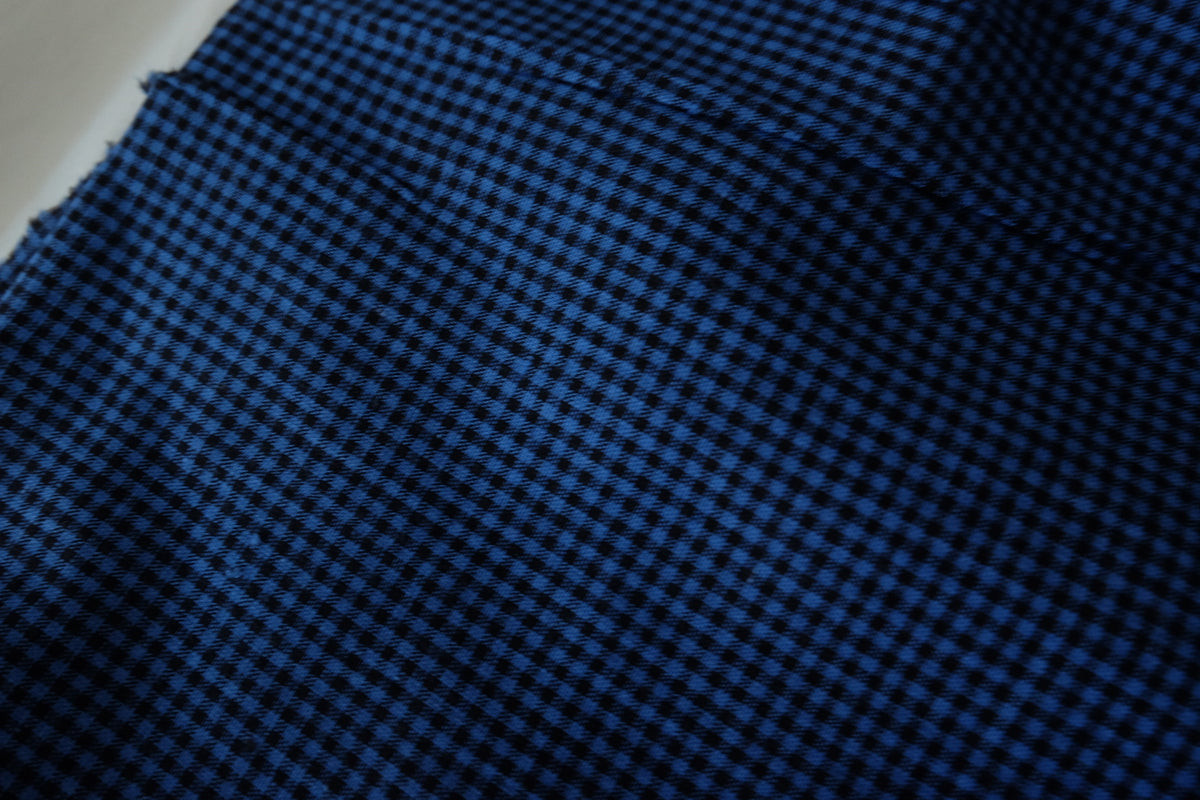Midnight Blue Gingham Yarn-Dyed Cotton – 3.3 yd
