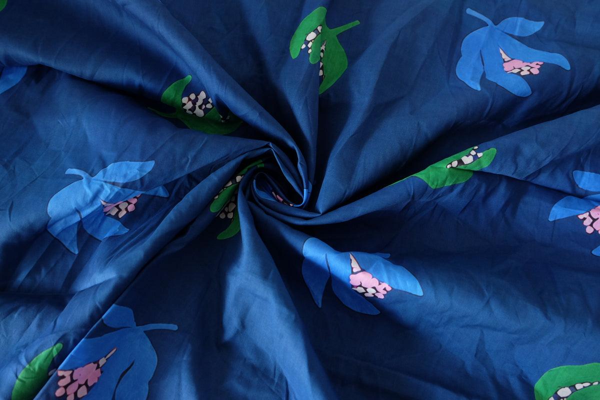 Midnight Garden – Bold Botanical Cotton Lawn Fabric | 3.2 Yards