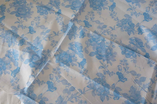 Sky Blue Rose High-Density Cotton Poplin – 1.4 yd