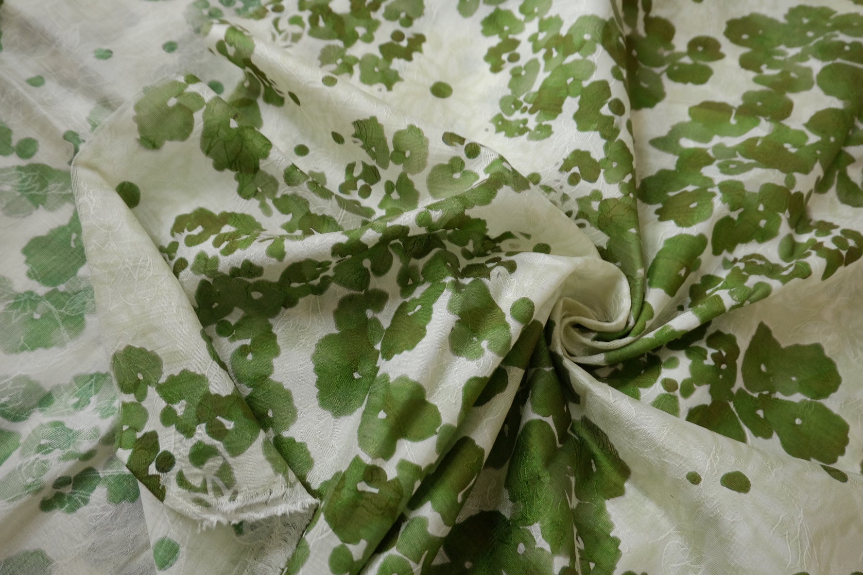 Floating Duckweed Tencel-Nylon Jacquard Fabric — 3.28 yd