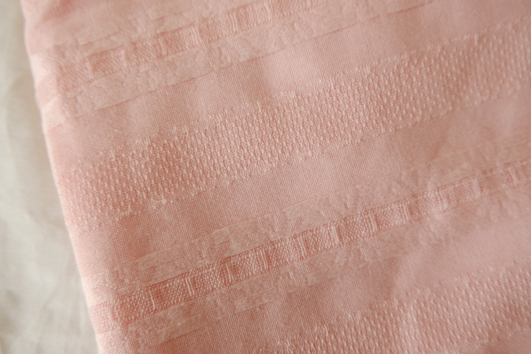 Soft Blush Pink Jacquard Cotton Fabric - 3.3 yd