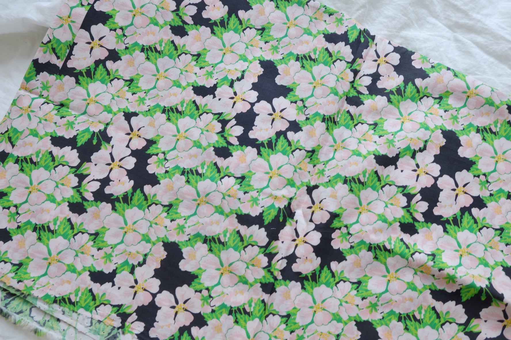 Floral Cotton Lawn Fabric - 2.19 yd