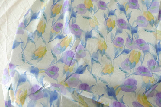 Watercolor Lavender Garden Cotton Lawn Fabric – 2.73 yd Piece