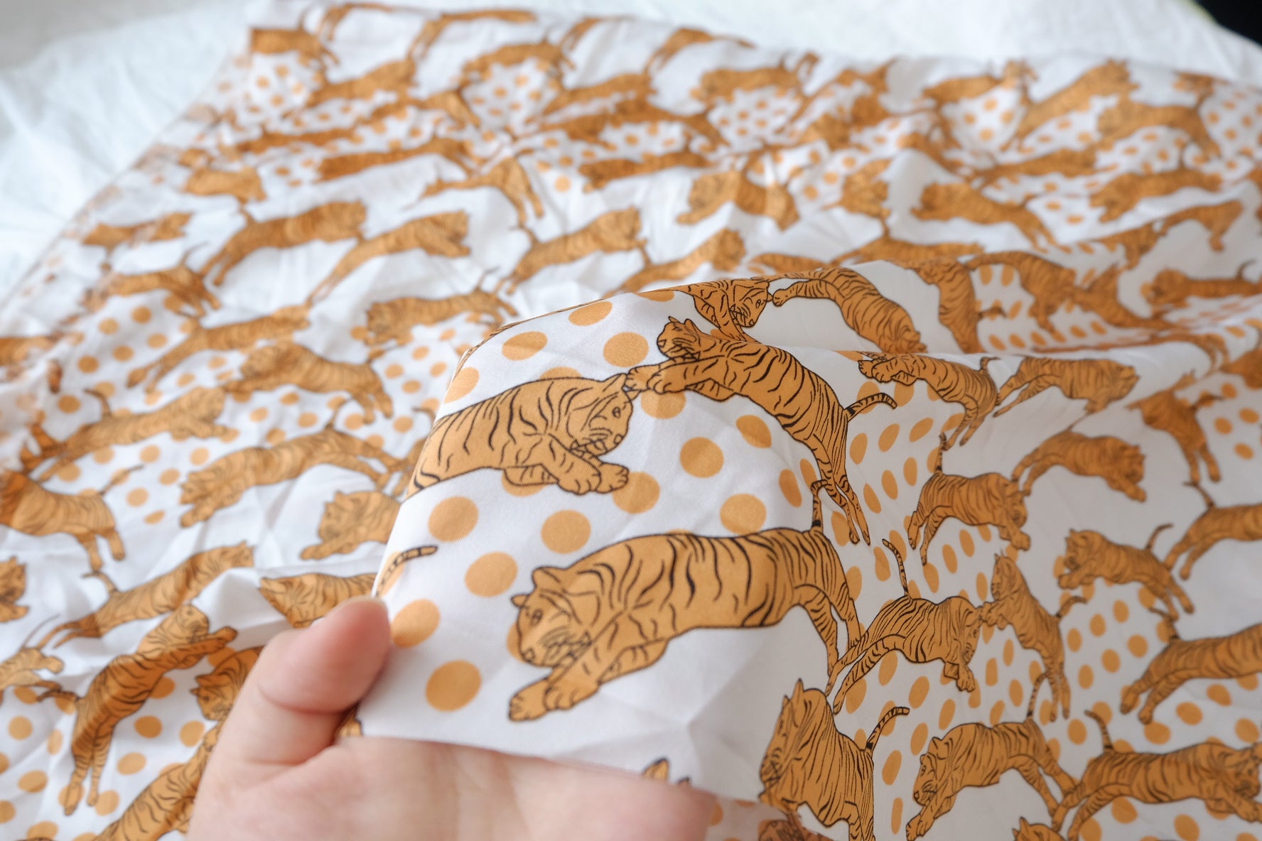 Tiger Print Textured Faux Satin for Shirts 2.3 Yards