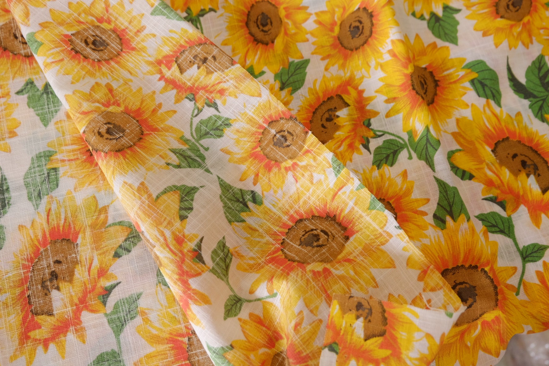 Sunflower Textured Cotton Linen Fabric – 1.6 yd