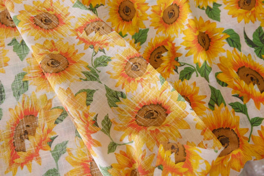 Sunflower Textured Cotton Linen Fabric – 1.6 yd