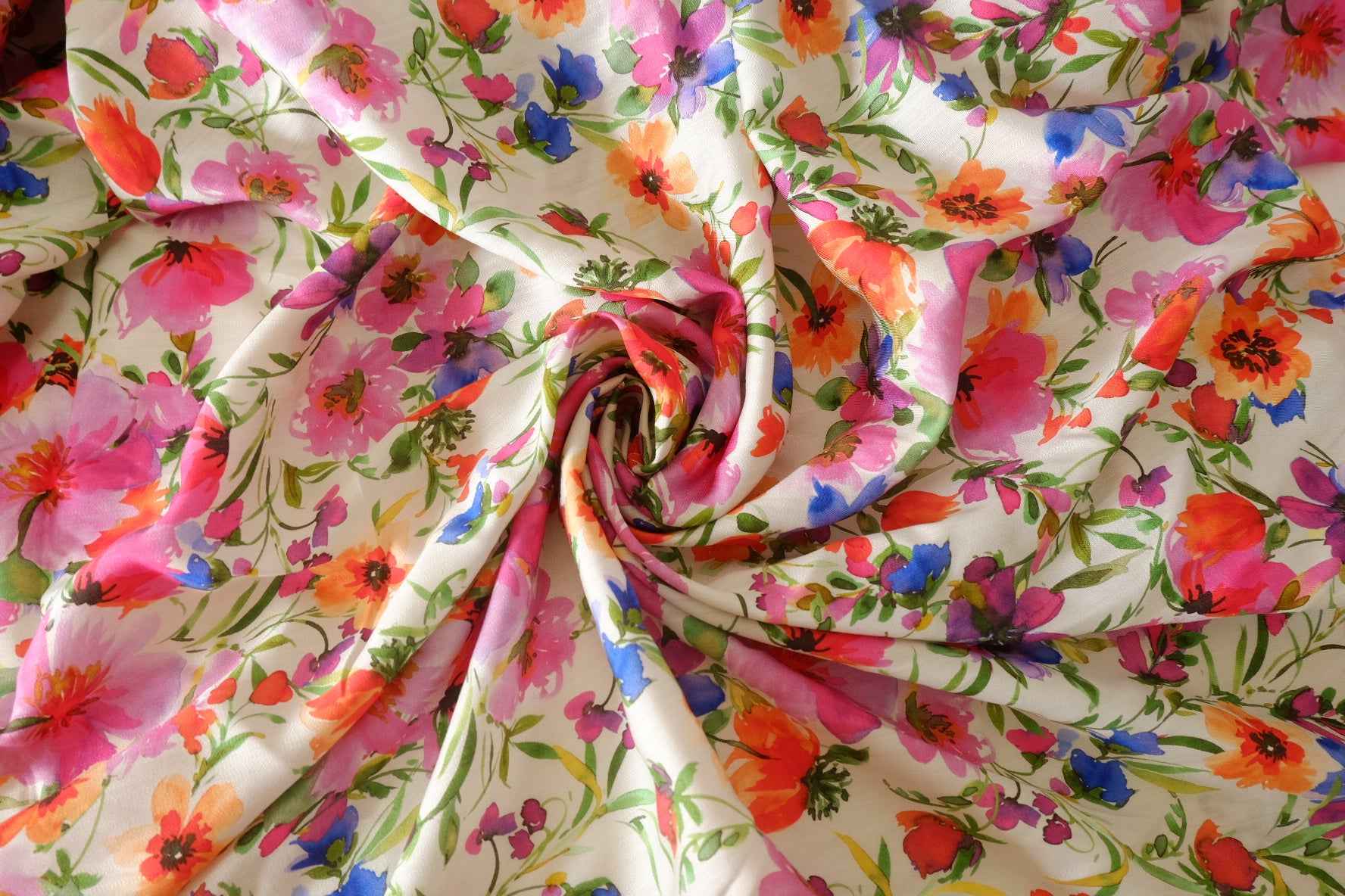 Watercolor Floral Lyocell Linen Fabric – 2.7 yd