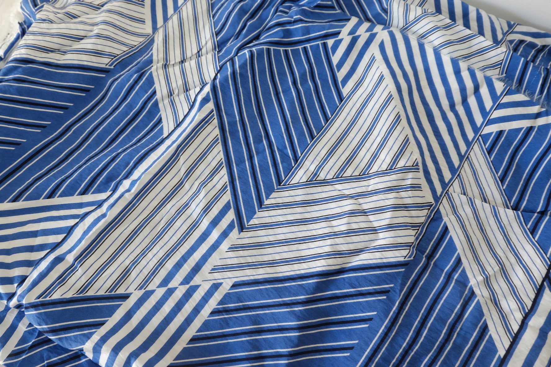 Blue Stripe Tencel Cotton Fabric – 2.2 yd