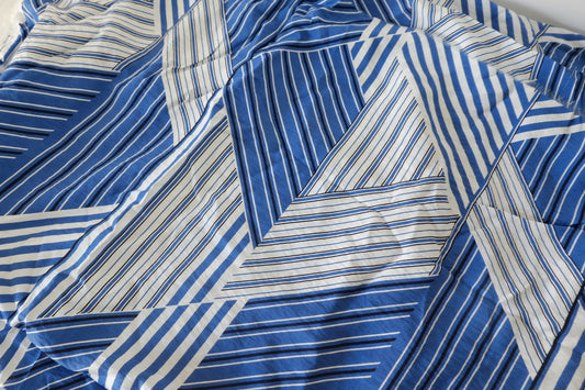 Blue Stripe Tencel Cotton Fabric – 2.2 yd