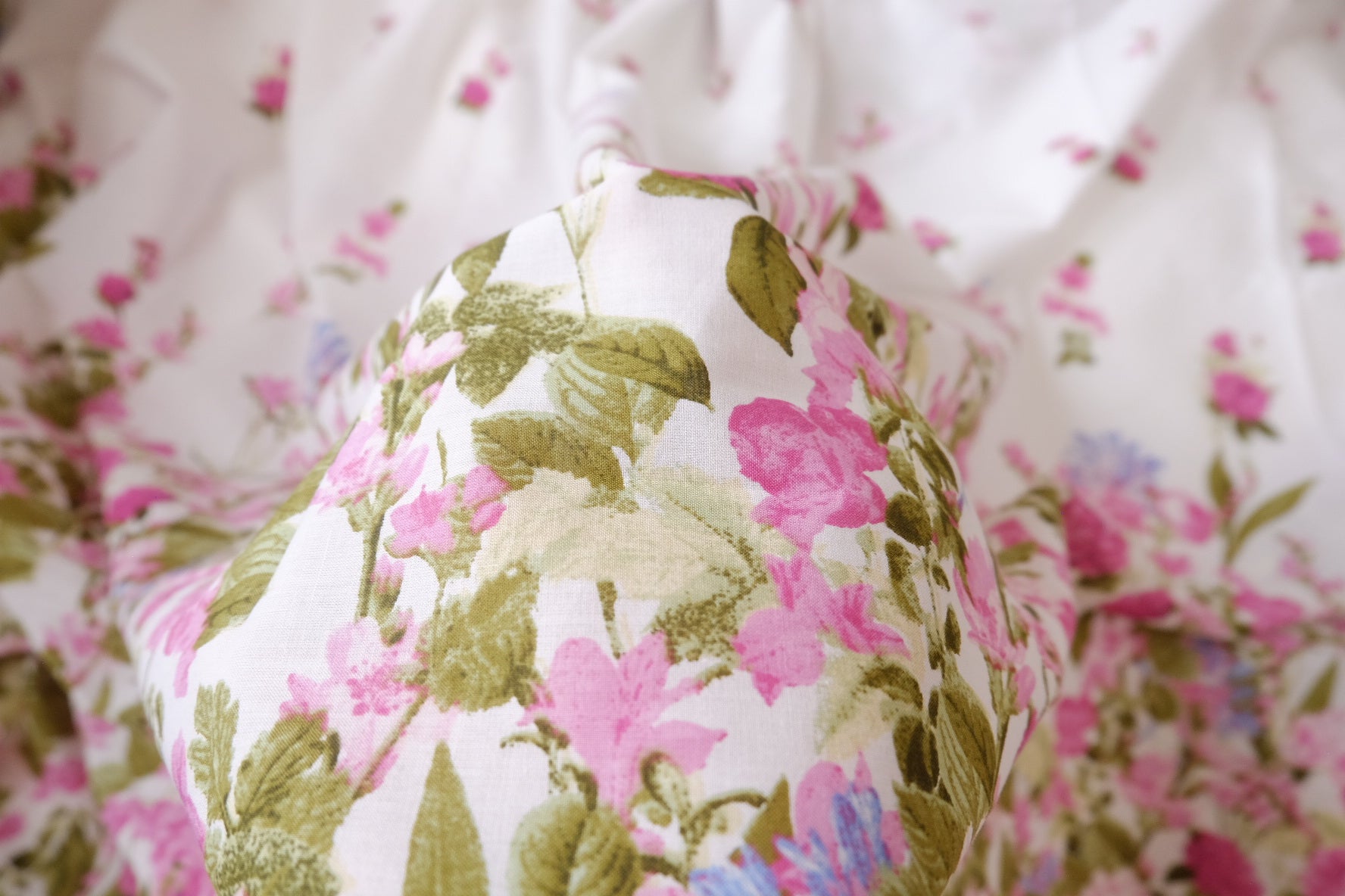Pink Border Floral Cotton, 3.3 Yards
