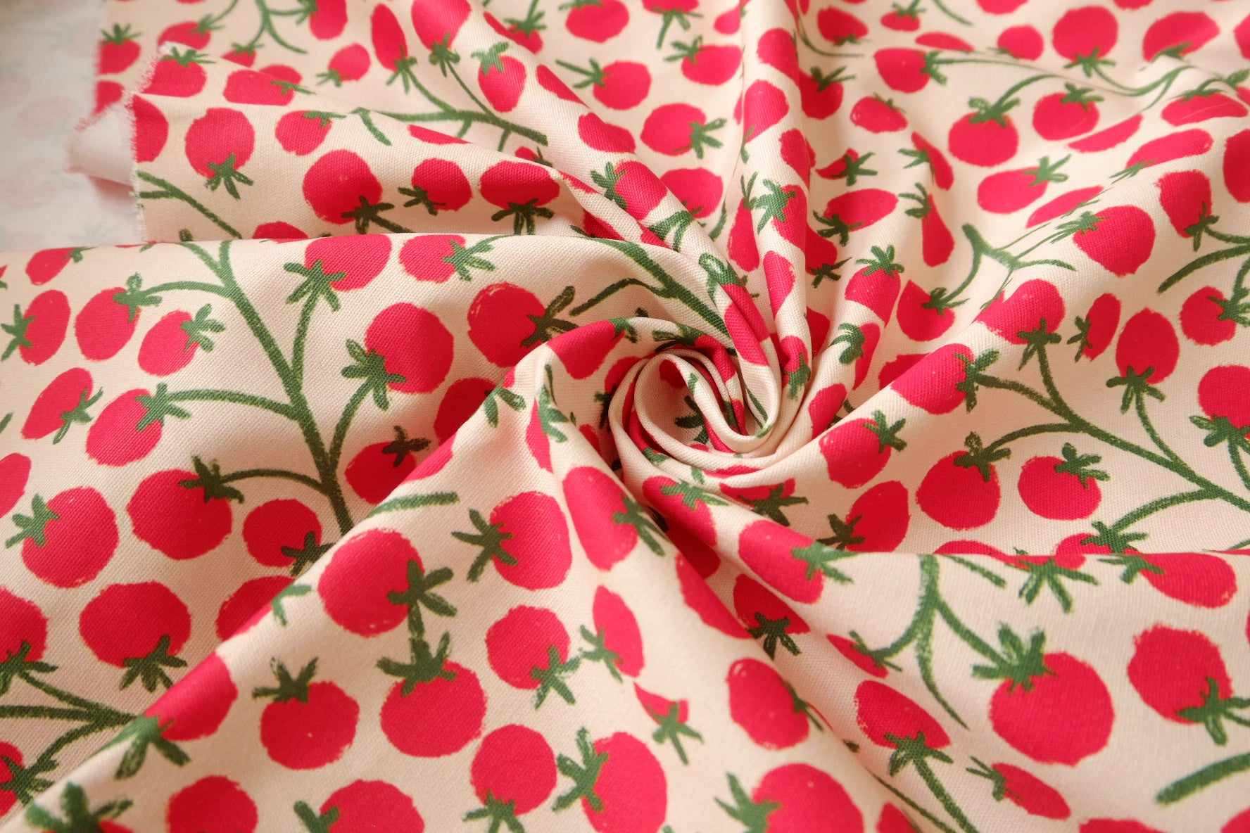 Red Tomato Cotton Canvas Fabric - Per Meter