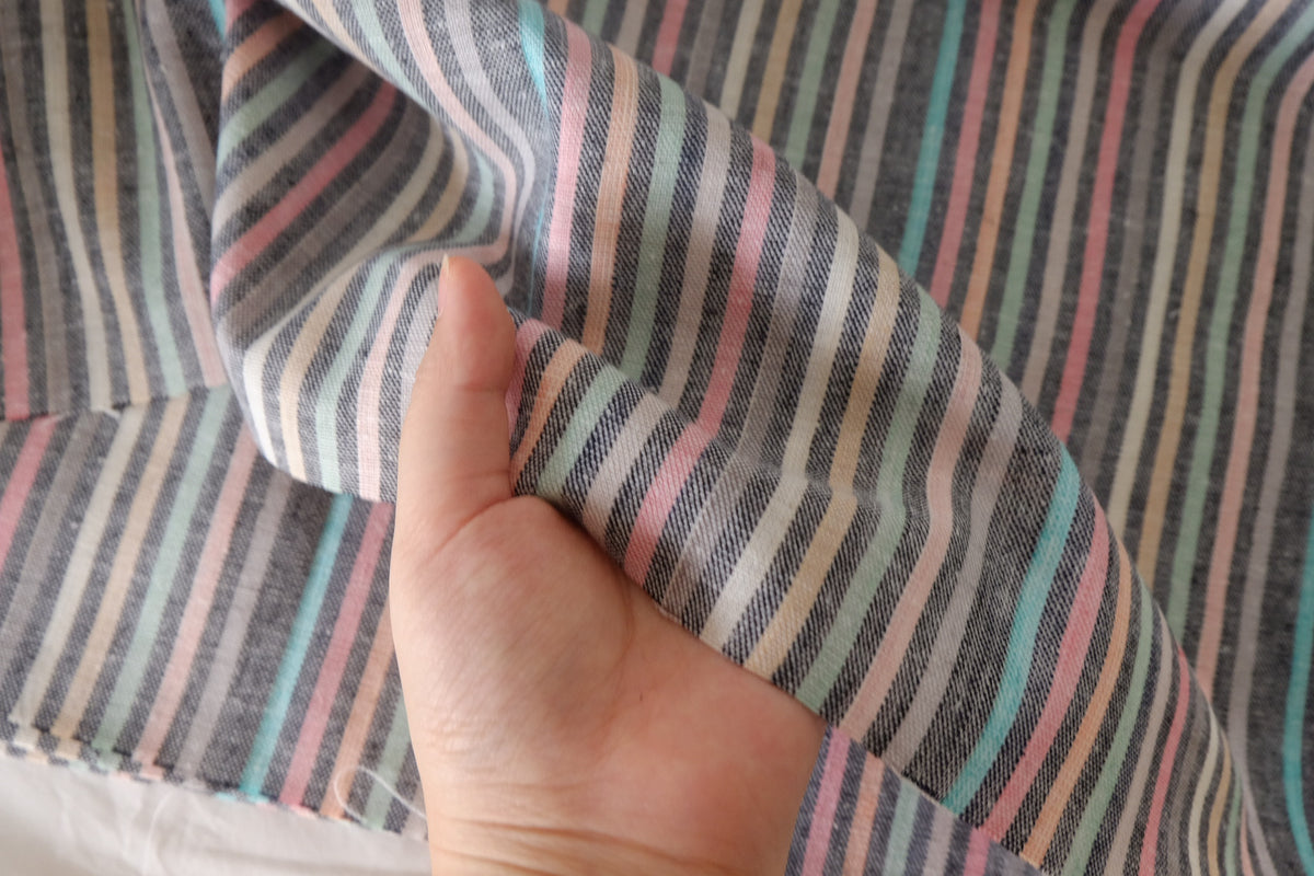 Pastel Stripe Linen Cotton — 2.19 yd