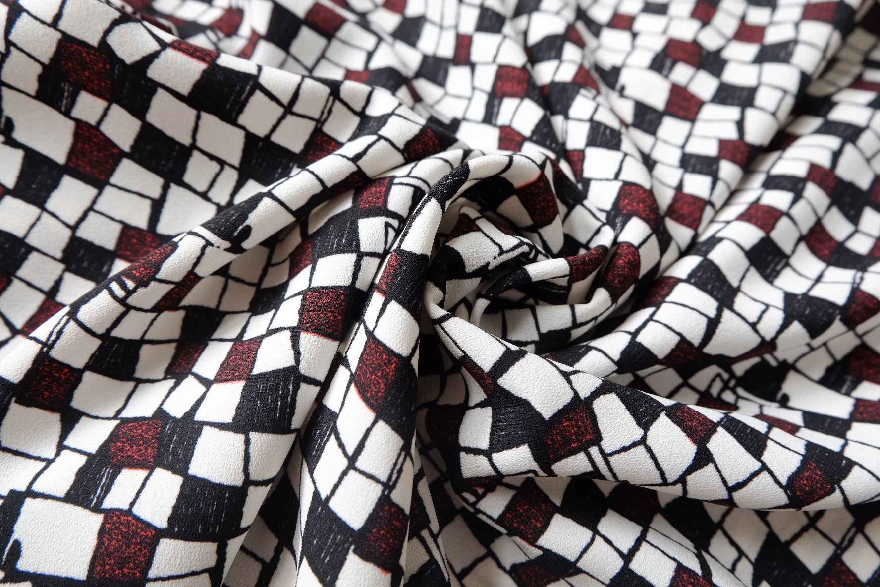 Mosaic Checker Heavy Chiffon Fabric - 2.19 Yards