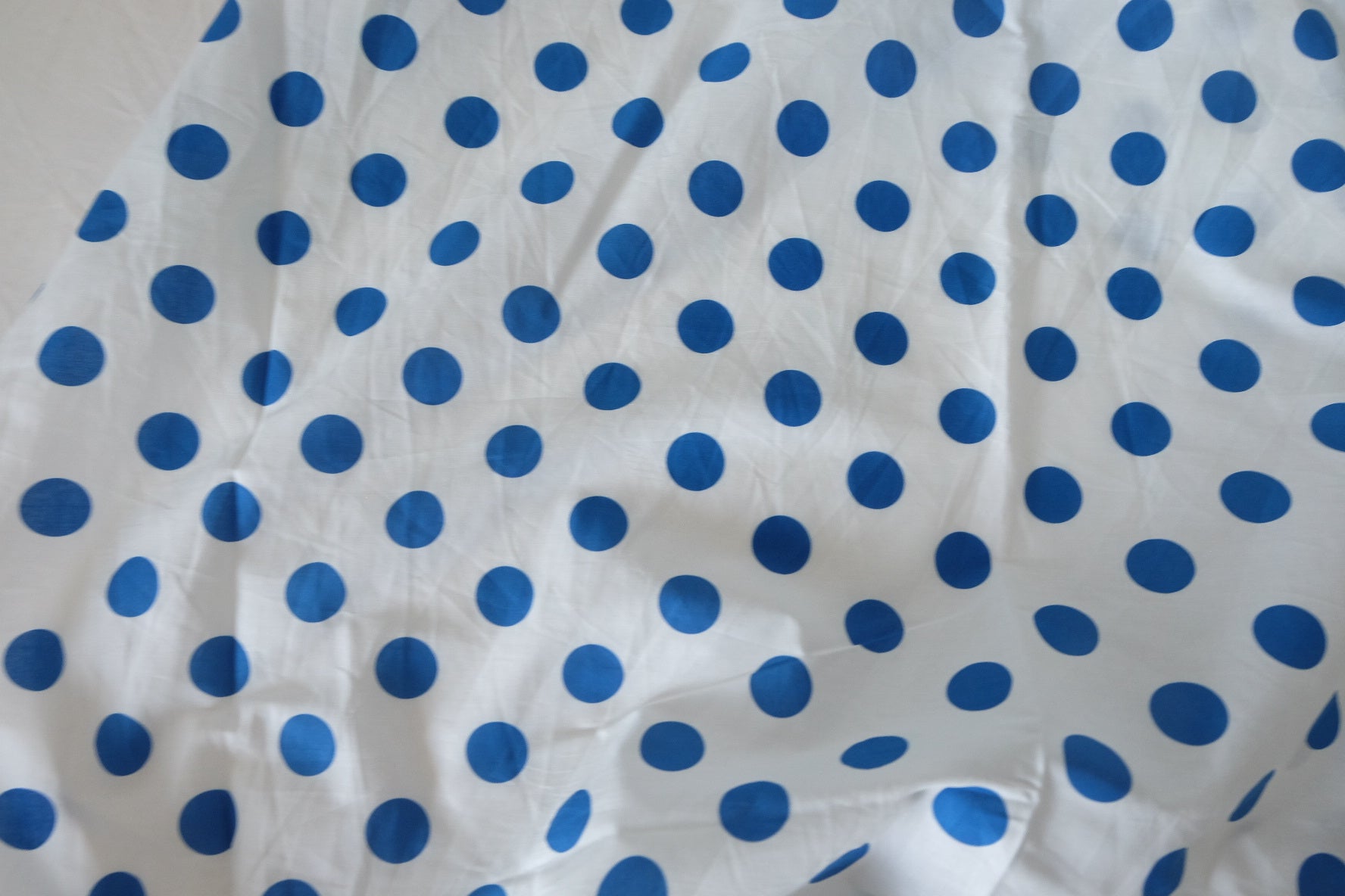 Blue Polka Dot 60s Cotton Poplin Fabric – 1.6 yd