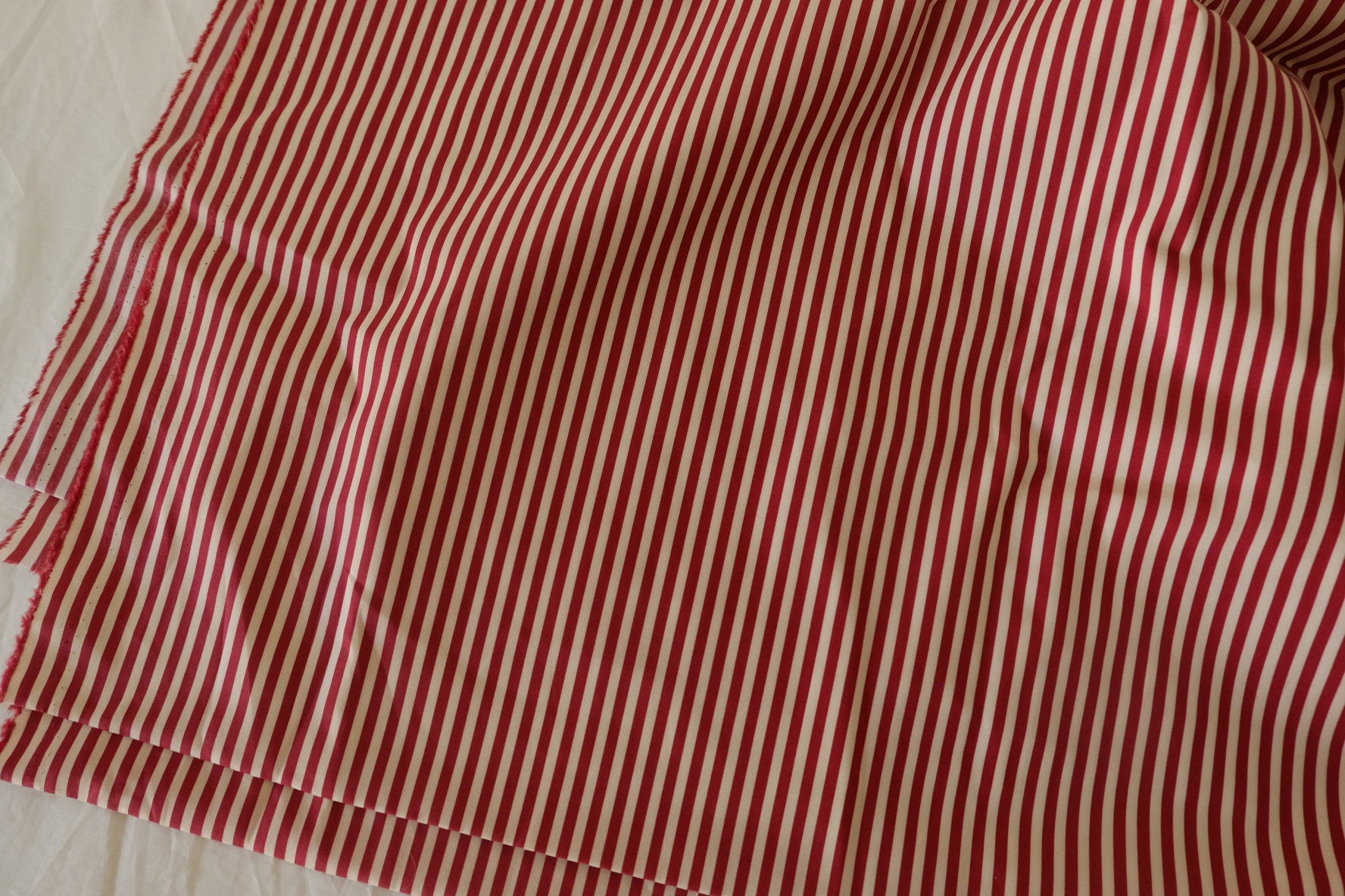 Red Stripe Yarn-Dyed Cotton Poplin Fabric – 2.2 yd