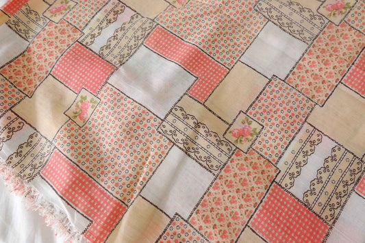 Vintage Patchwork Print Cotton Fabric – 2.2 yd