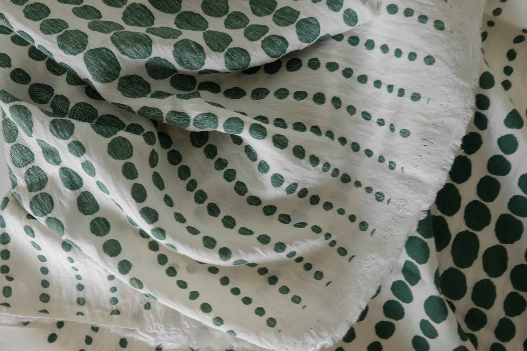 Green Dot Tencel Cotton Fabric – 2.2 yd