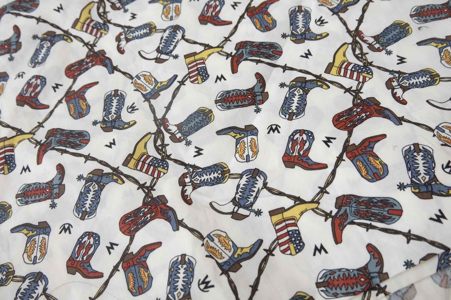 Western Boots Cotton Poplin Fabric - 2.19 yd
