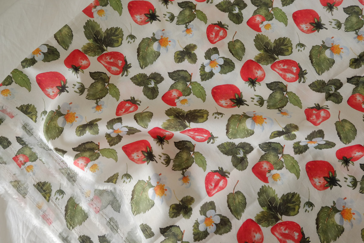 Strawberry Fields – Silky Cotton Poplin Fabric | 2.2 yards