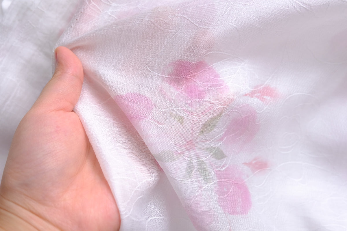 Blush Floral Jacquard Tencel – 3.3 yd