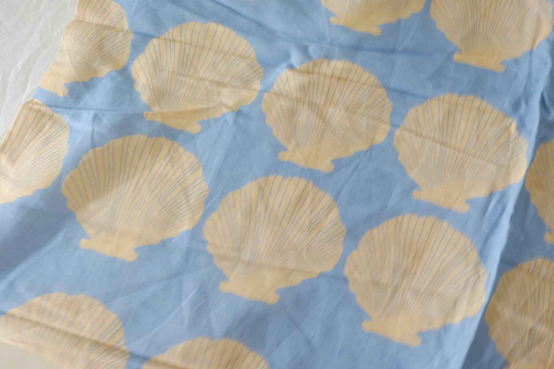 Seashell Print Cotton Linen Fabric – 1.4 yd