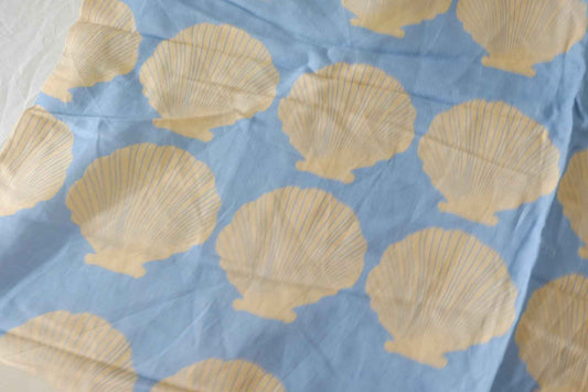 Seashell Print Cotton Linen Fabric – 1.4 yd