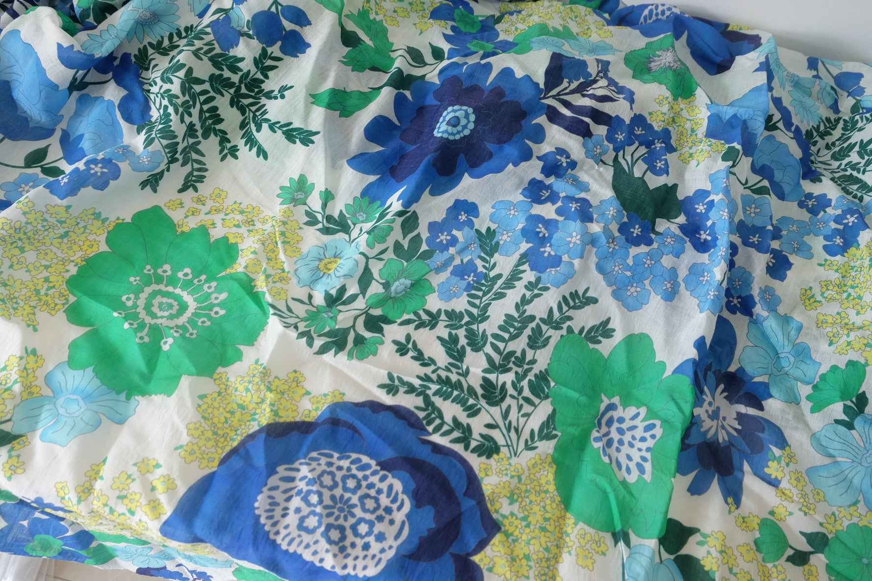 Airy Tencel Ramie Blend Fabric – Lightweight Sheer Floral Print – 2.7 yd