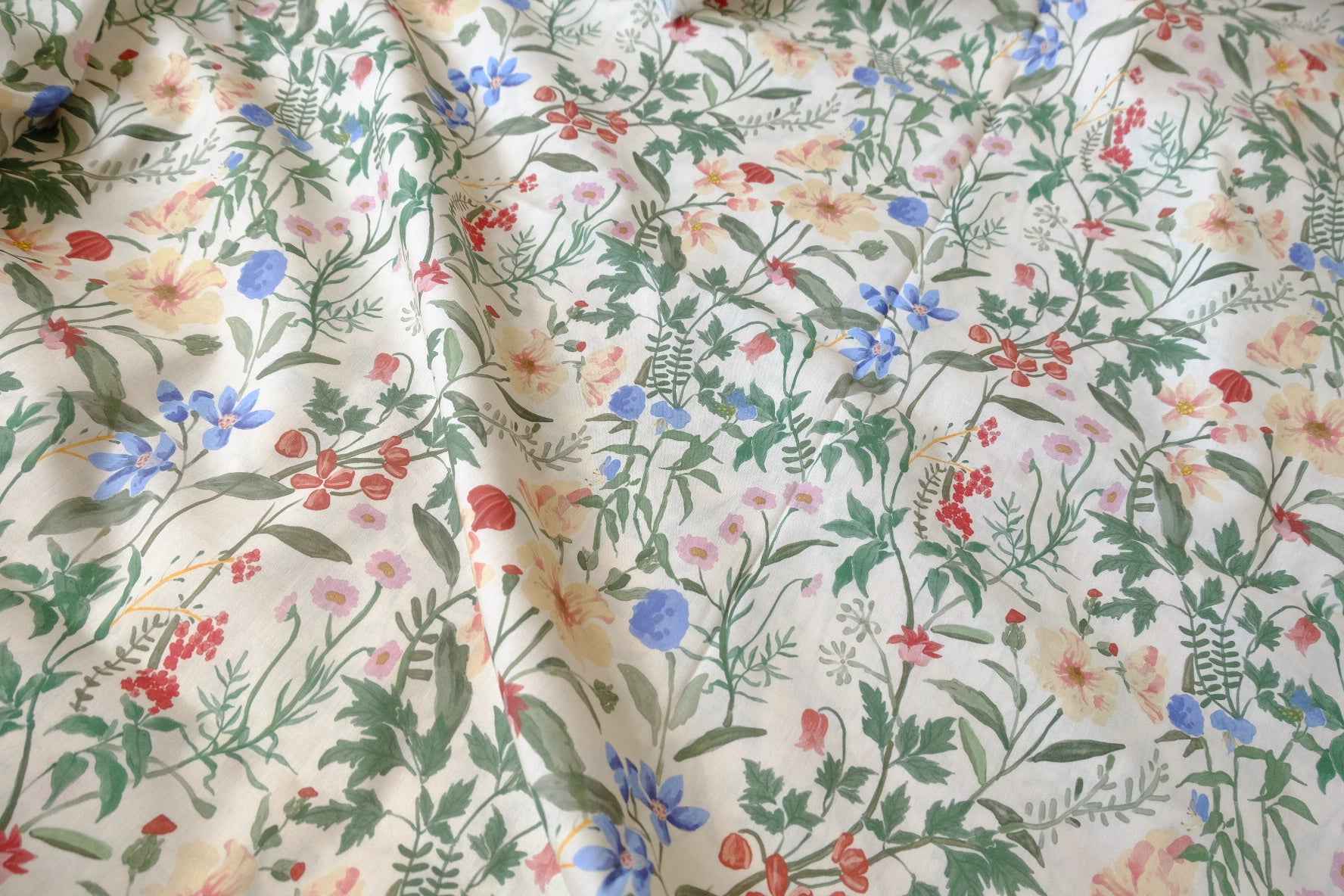 Wild Meadow Floral Cotton Poplin Fabric — 3.28 yd