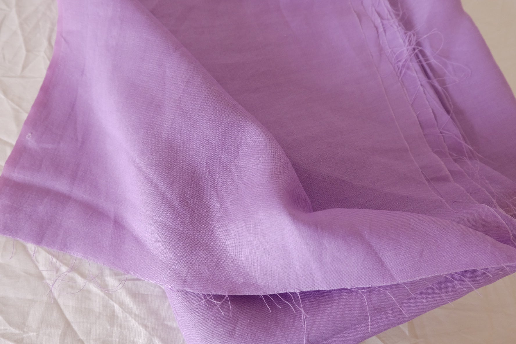 Lavender Lilac Sand-Washed Pure Linen Fabric – 2.19 yd Piece