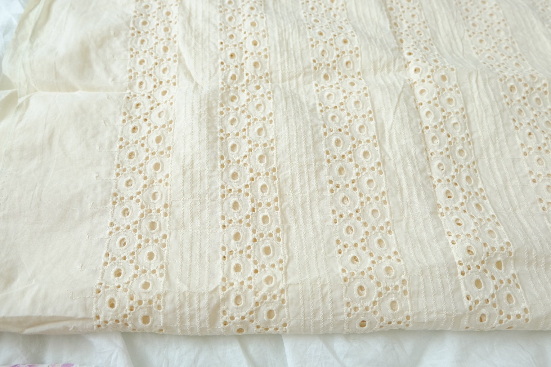 Cotton Eyelet Embroidered Fabric for Summer Tops 1.6 Yards