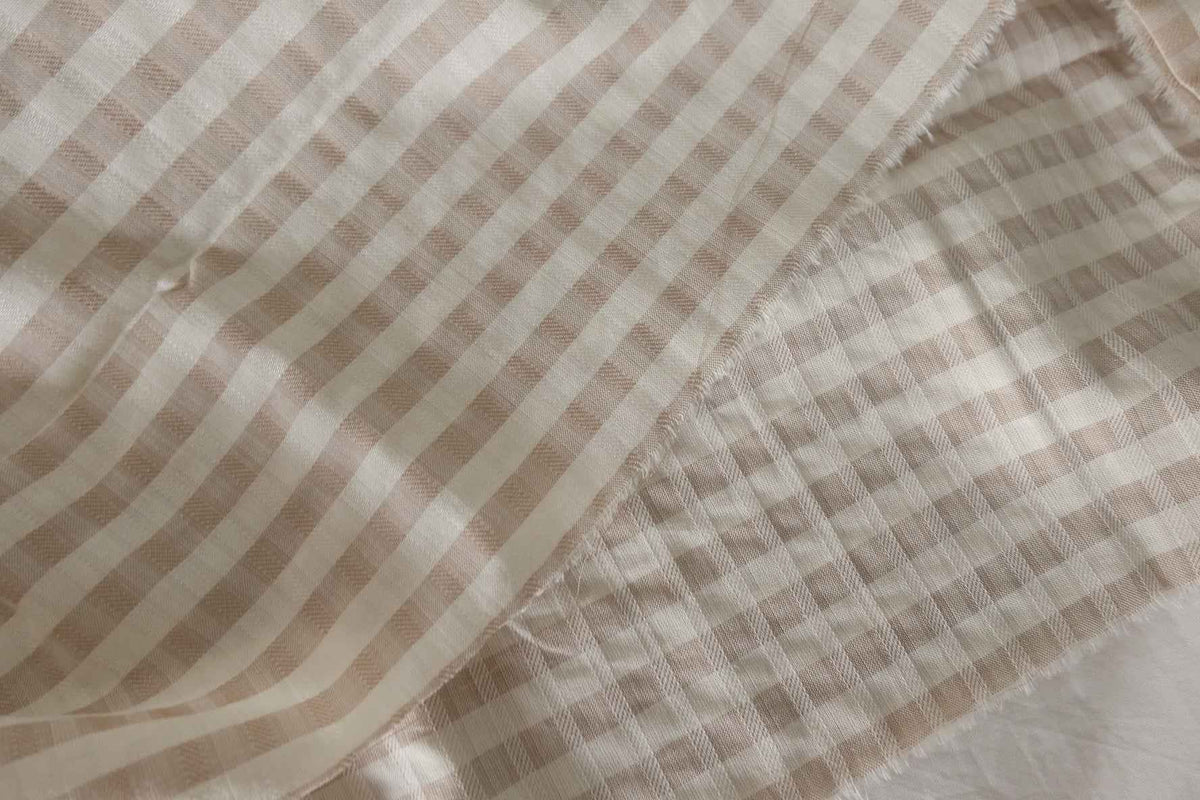 Oatmeal Check Textured Cotton — 2.19 yd
