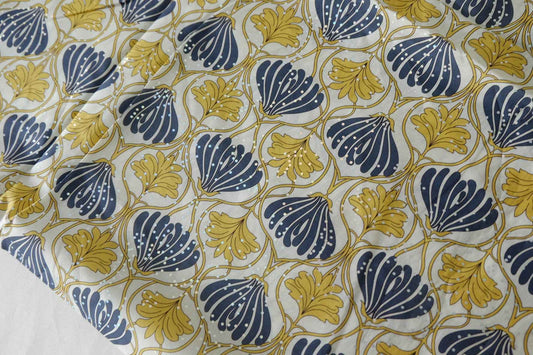 Metallic Ginkgo Cotton Lawn Fabric – 3.2 yd