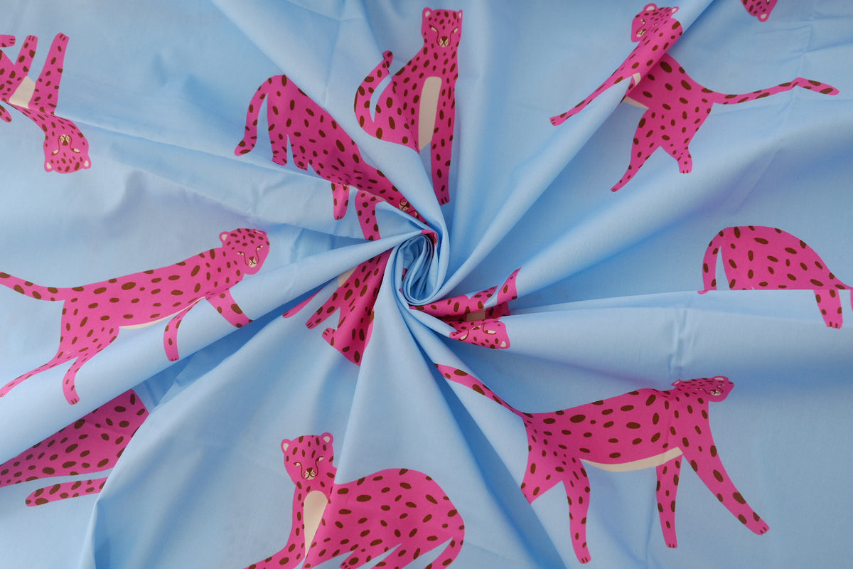 Pink Leopard High-Density Cotton Poplin – 1.9 yd