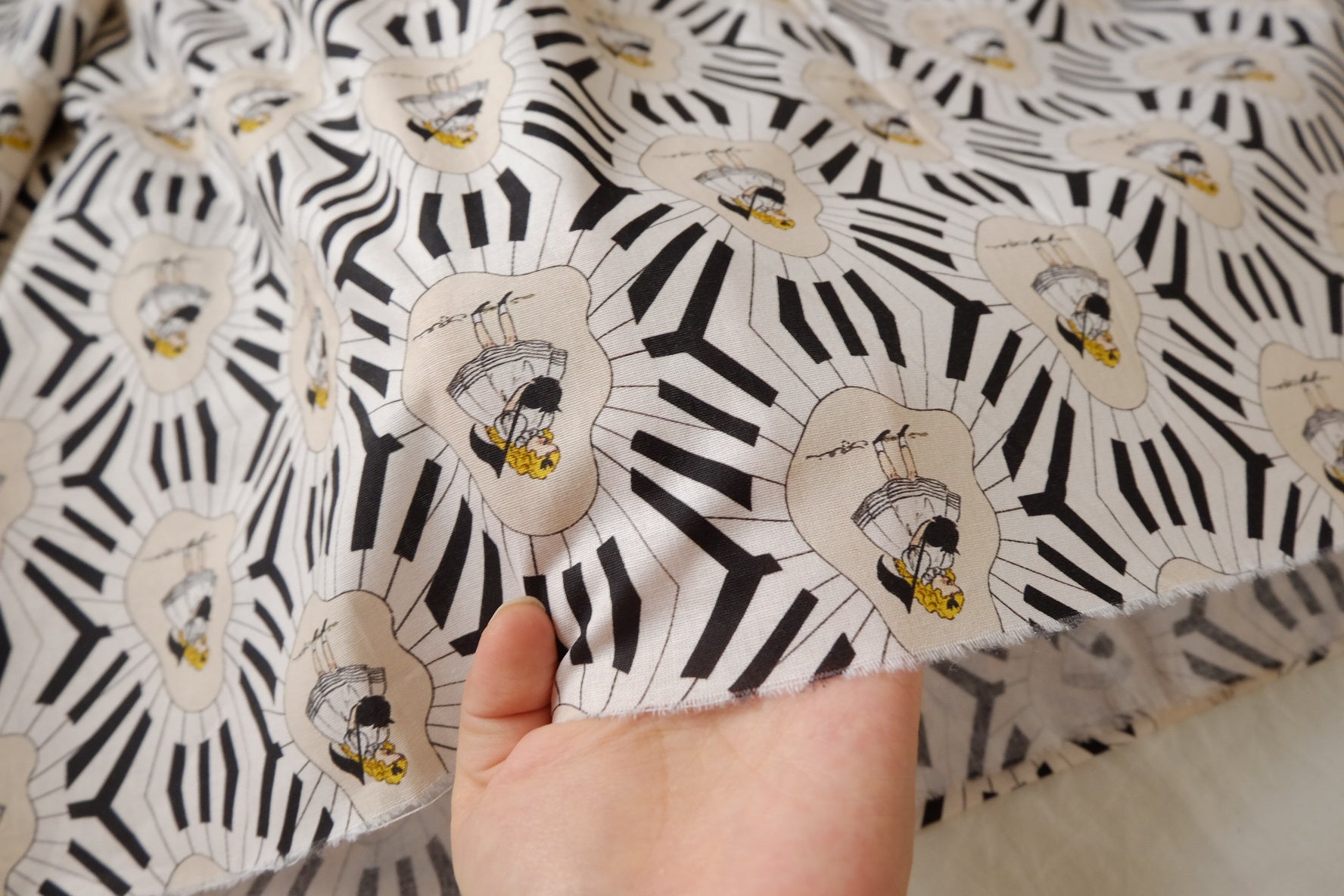 Girl Cotton Fabric – Graphic Novelty Print Cotton (2.19 yards)
