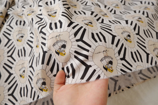 Girl Cotton Fabric – Graphic Novelty Print Cotton (2.19 yards)