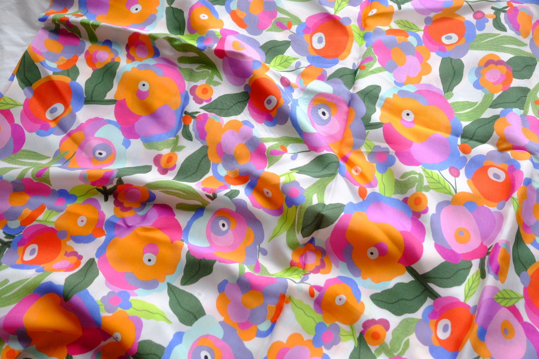 Vibrant Floral Viscose Cotton Twill – 1.6 yd