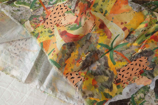 Yellow Jungle Cotton Poplin — 2.51 yd