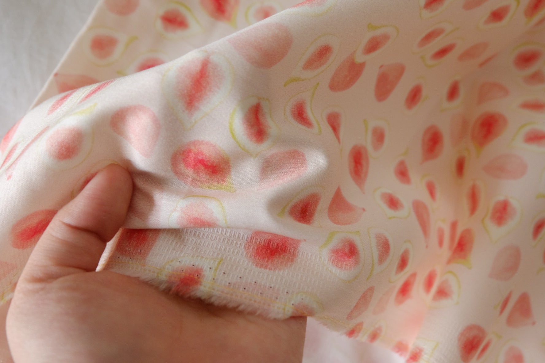 Blush Watercolor Cotton Sateen Fabric – 1.6 yd