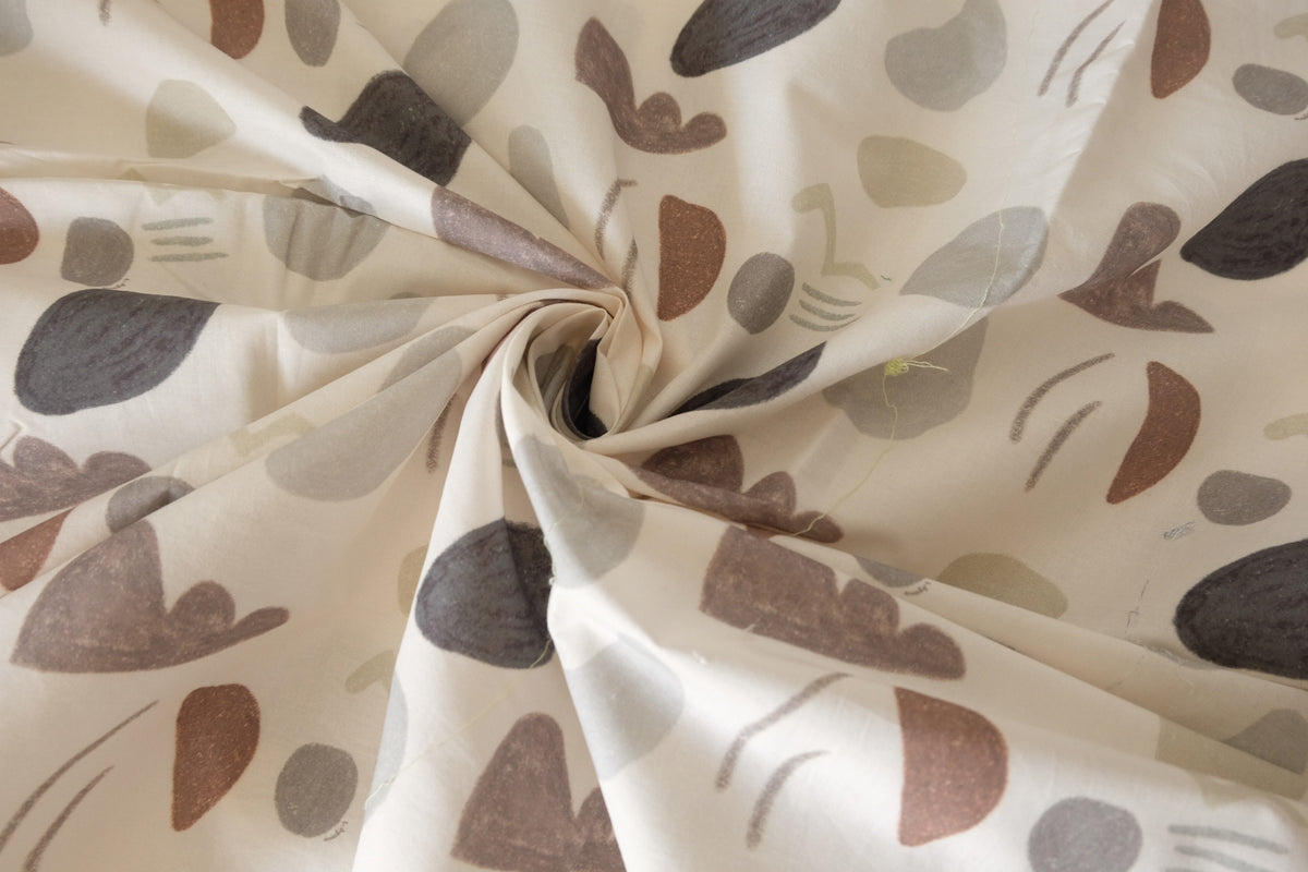 Abstract Earth Shapes – Cotton Fabric | 2.2 Yards