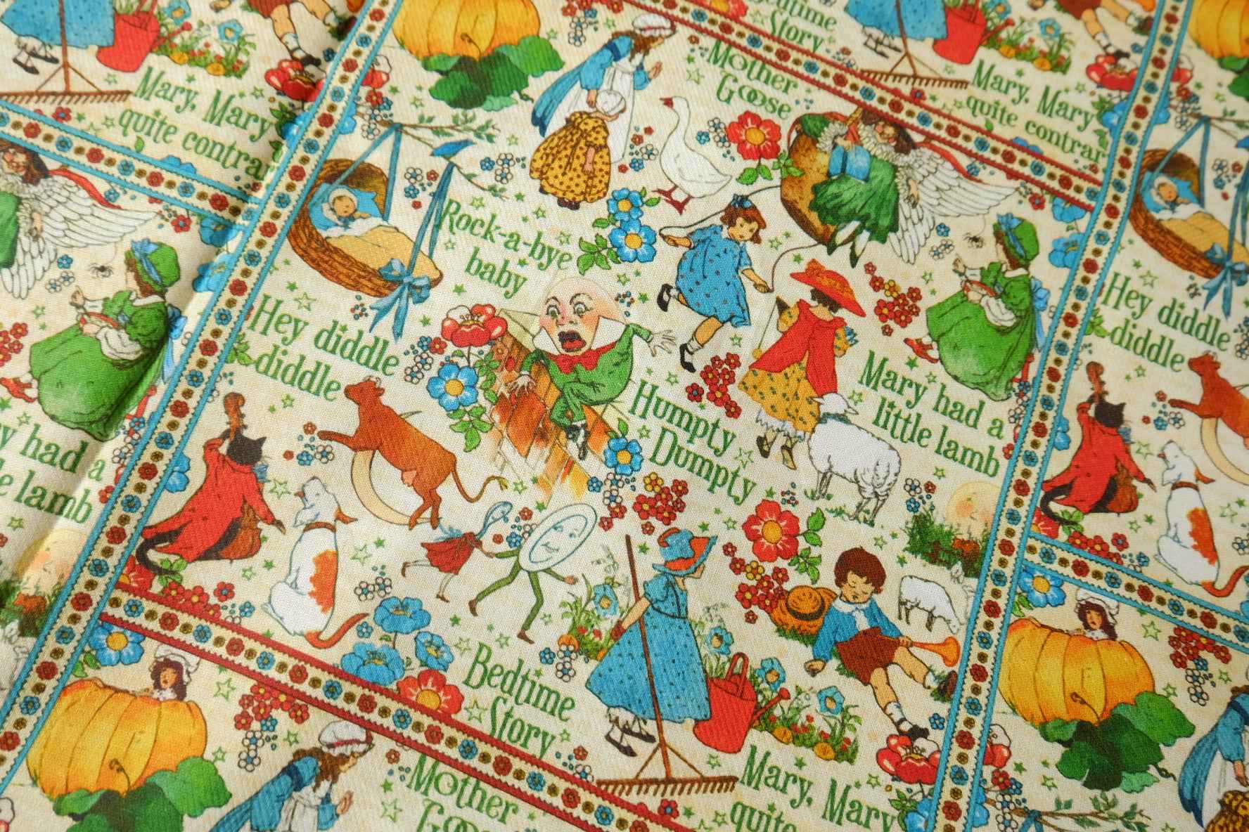 Nursery Rhyme Print Soft Cotton Twill — 2.19 yd Piece