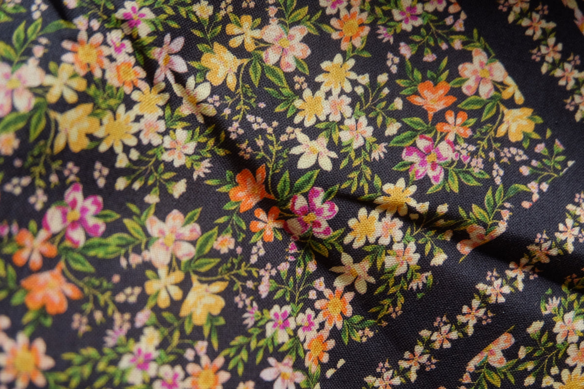 Dark Floral Cotton — 1.6 yd / 2.2 yd