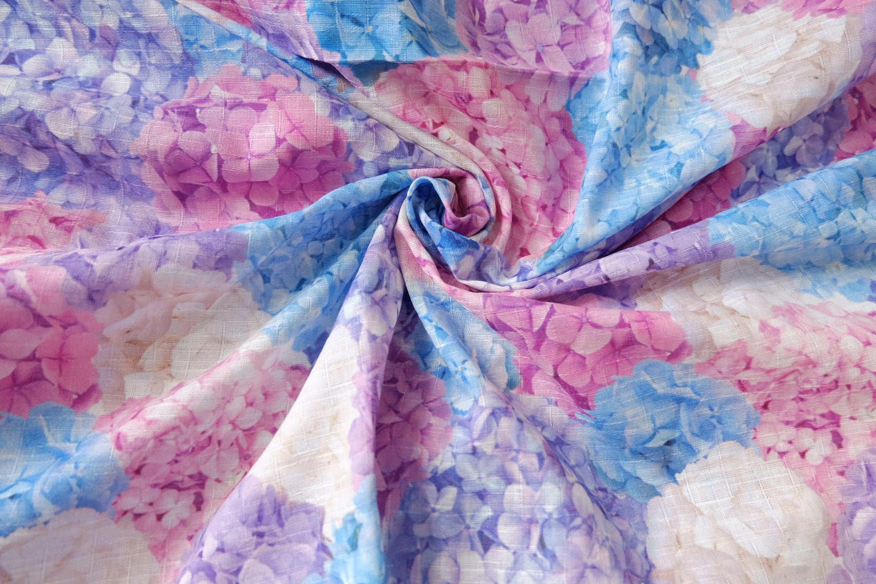 Hydrangea Slub Cotton Linen Fabric 3.3 Yards