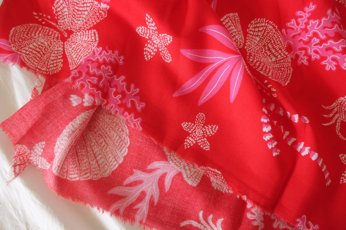 Pink Coral Garden – Soft Cotton Print Fabric – 2.2 yd