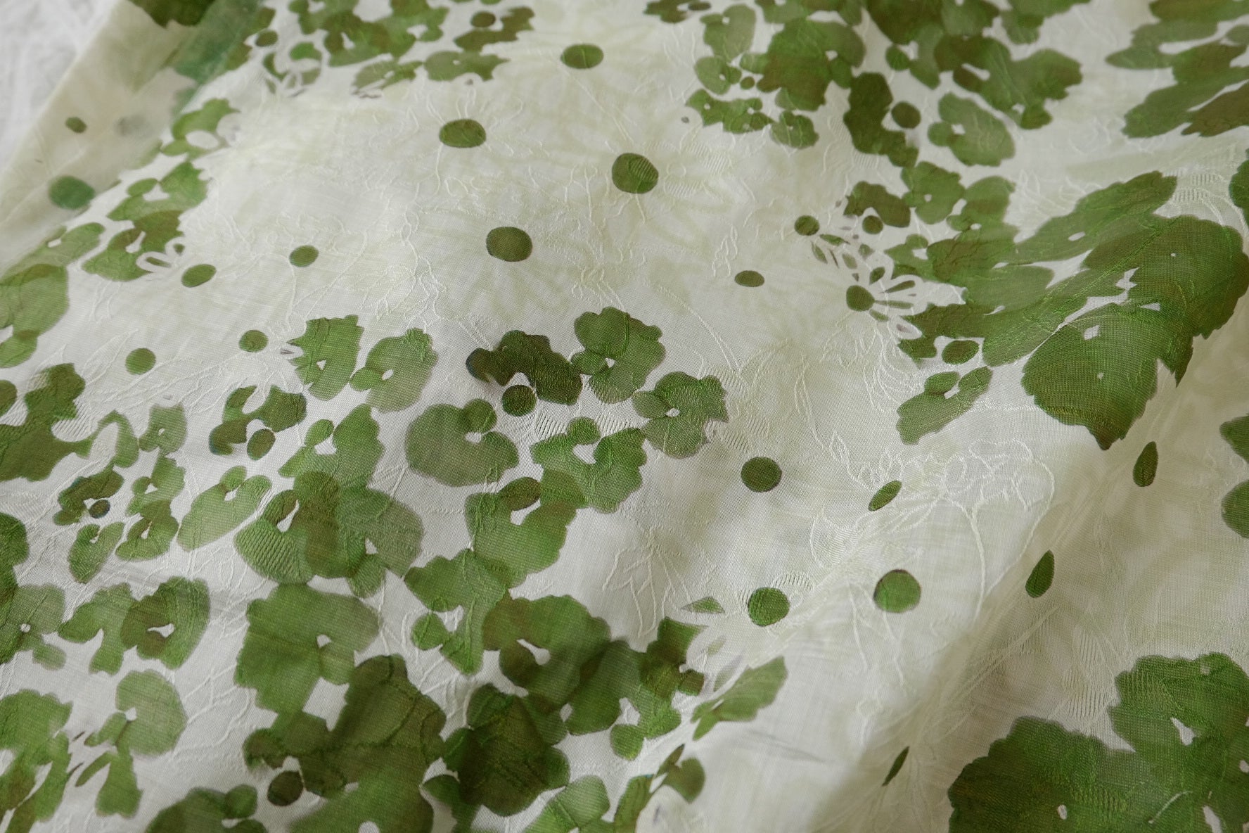 Floating Duckweed Tencel-Nylon Jacquard Fabric — 3.28 yd