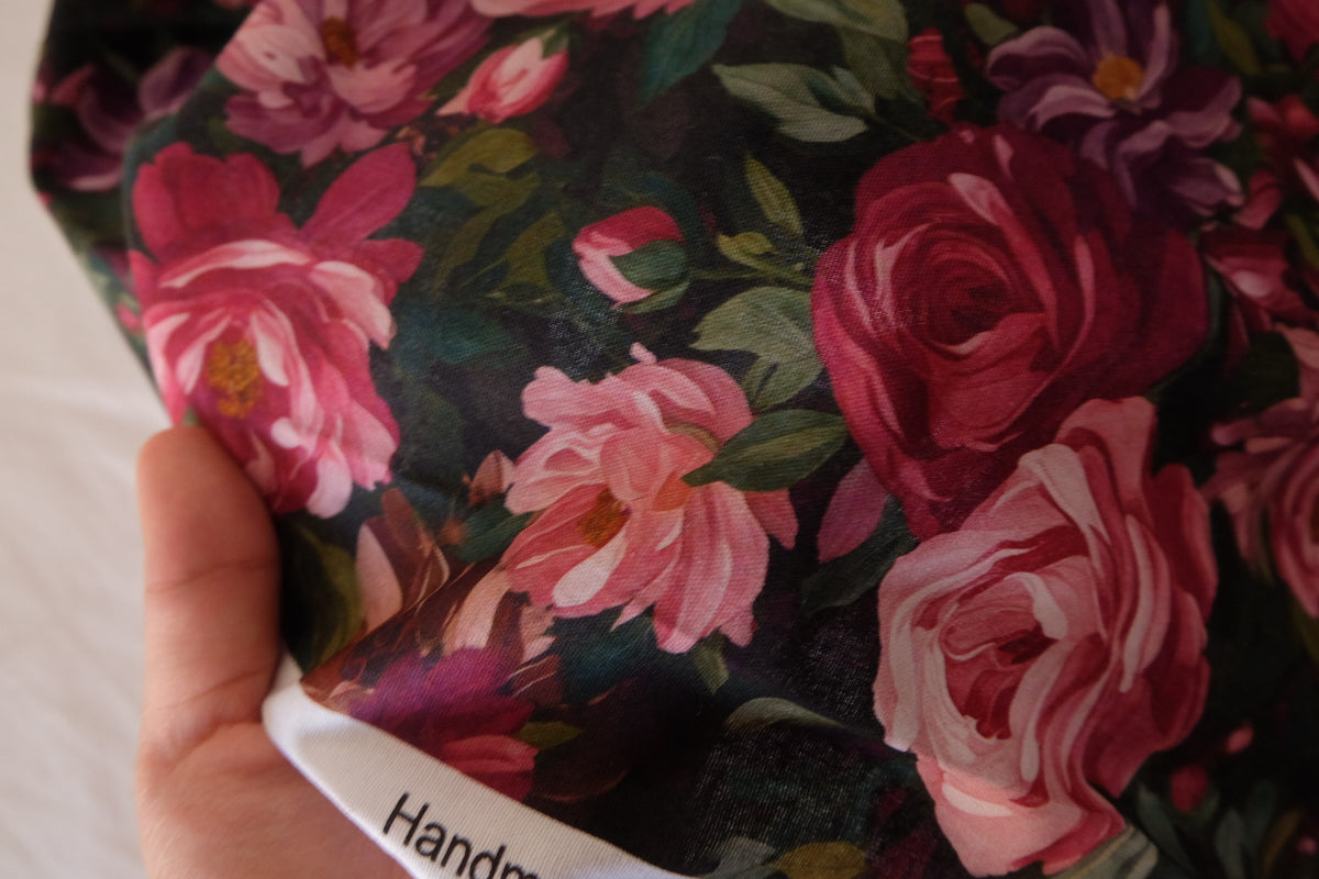 Midnight Rose Garden Printed Cotton – 2.2 yd