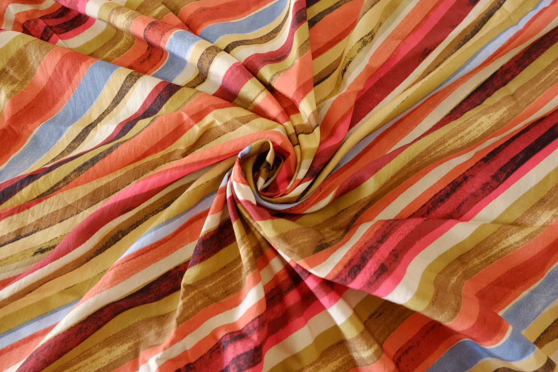 Wavy Stripe Tencel Cotton Fabric – 2.2 yd